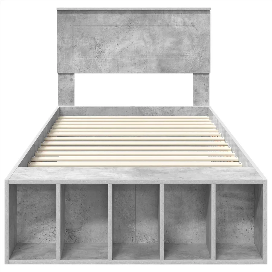 Cadre de lit Gris béton 70 x 190 cm Bois d'ingénierie - 7