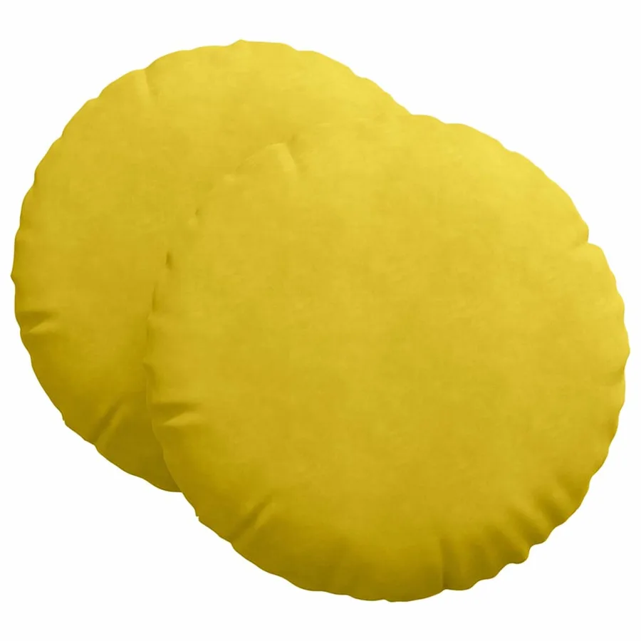 Coussins de siège 2 pcs Jaune Ø 80 x 29 cm Velours - 2