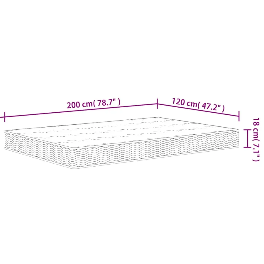 Matelas à ressorts bonnell moyen 120x200 cm - 7