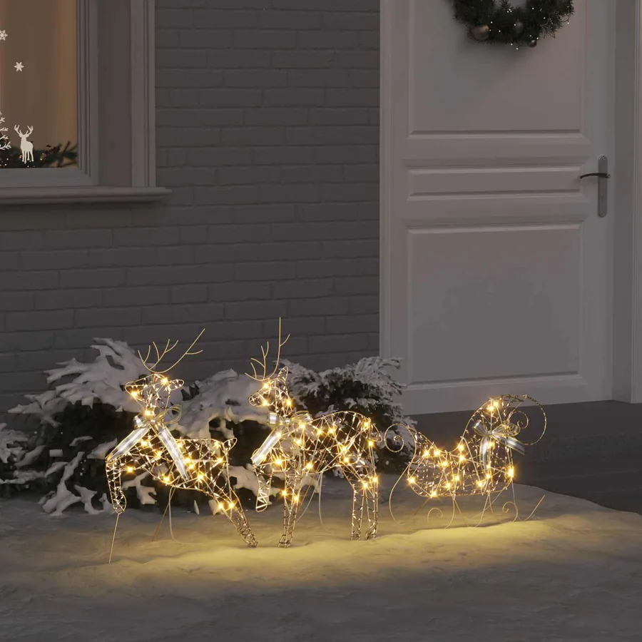 Rennes LED avec 60 LED 3 pcs Blanc chaud PET