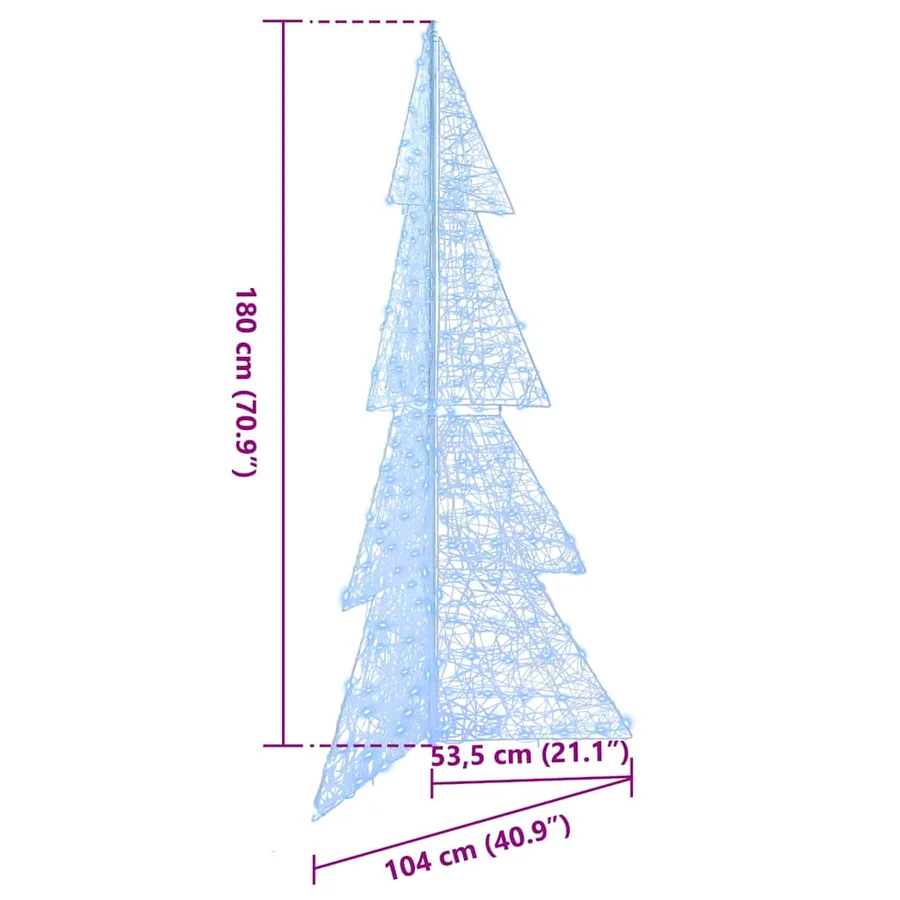 Sapin de Noël avec 240 LED Blanc Froid 180 cm Acrylique - 8