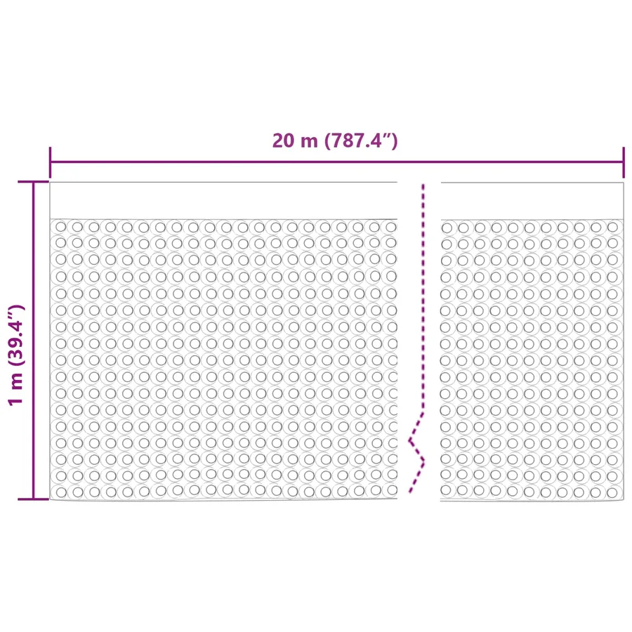 Feuille de drainage nervurée Noir 1 x 20 m HDPE - 10