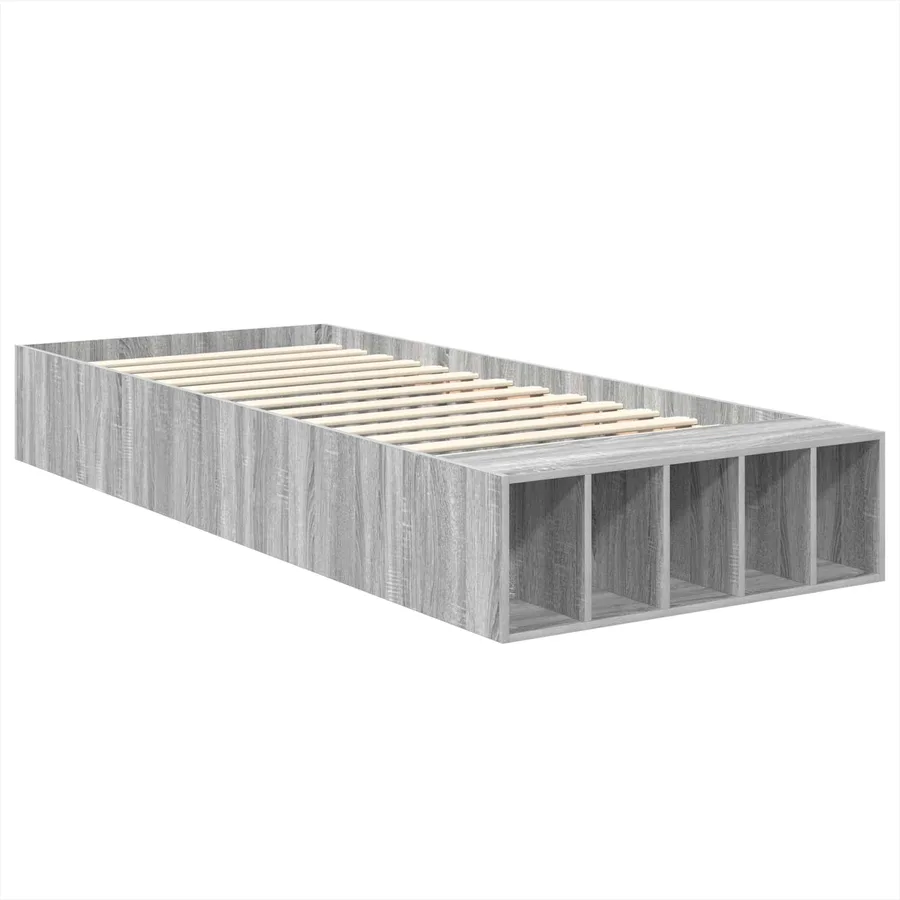 Cadre de lit Gris Sonoma 75 x 190 cm Bois d'ingénierie - 5