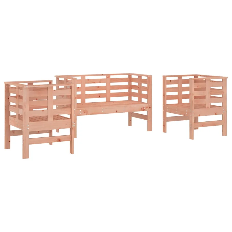 Salon de jardin 3 pcs bois massif douglas - 2