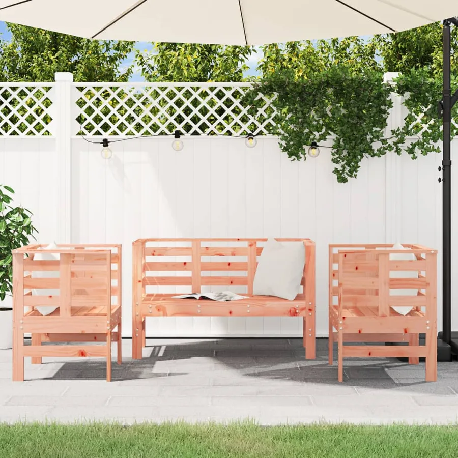 Salon de jardin 3 pcs bois massif douglas - 3