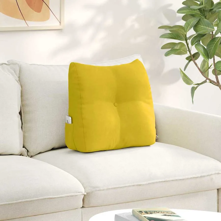 Coussin de Dos Jaune 45 x 24 x 50 cm Velours