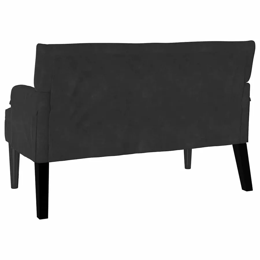 Banc Chesterfield Noir 112 x 65,5 x 75 cm Velours - 6