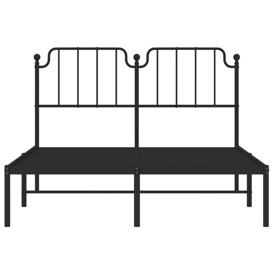 Cadre de lit métal sans matelas avec tête de lit noir 140x190cm - 5