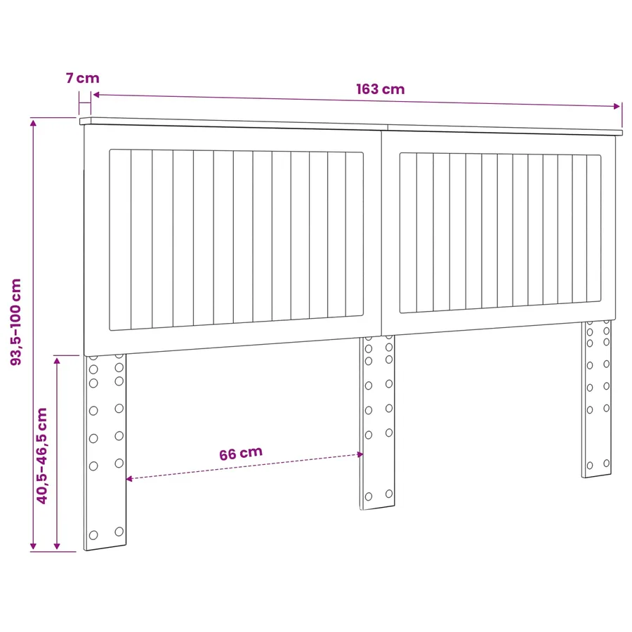 Tête de lit Chêne brun 160 cm Bois d'ingénierie - 8