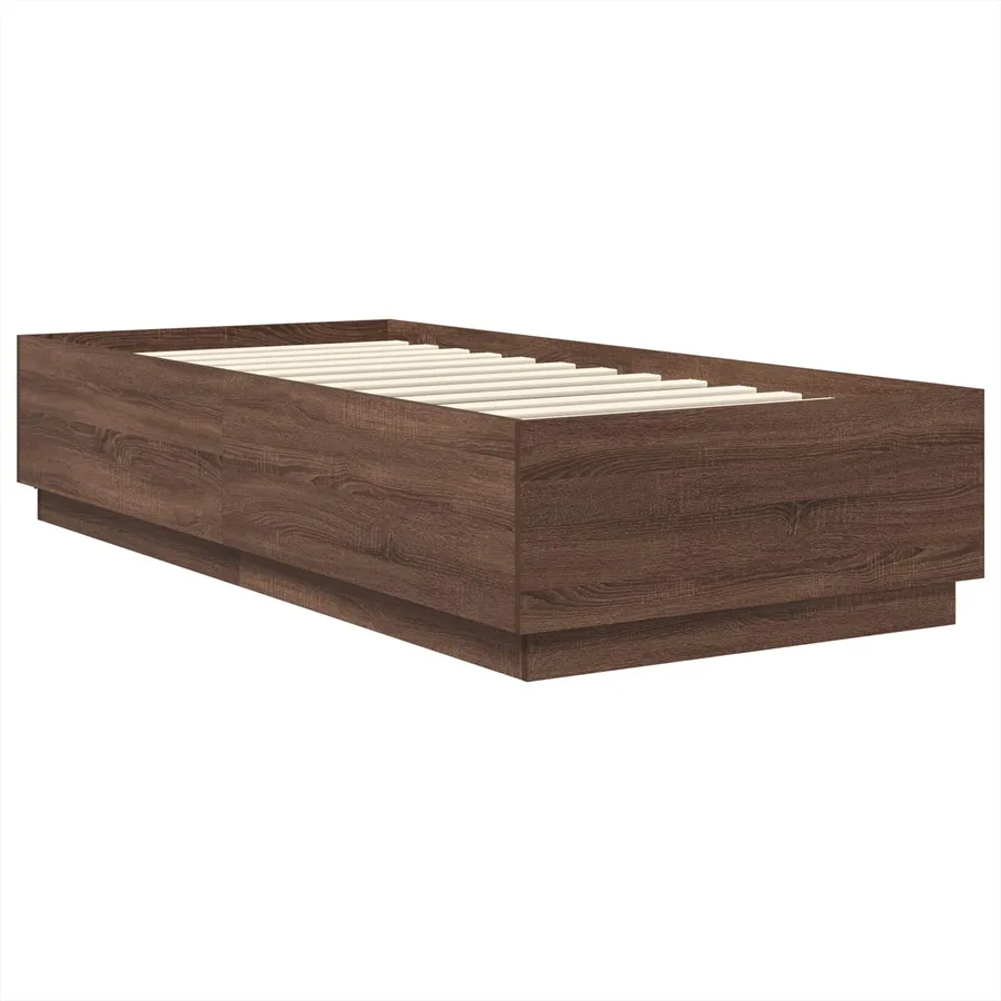 Cadre de lit Chêne brun 70 x 190 cm Bois d'ingénierie - 5