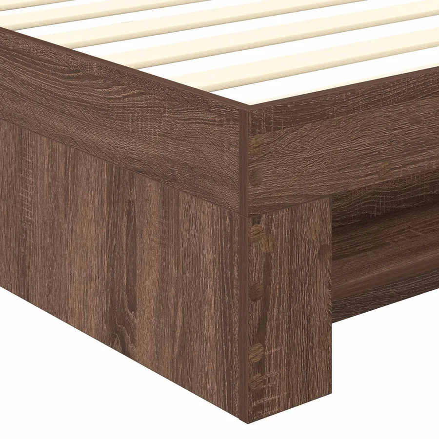 Cadre de lit Chêne brun 80 x 200 cm Bois d'ingénierie - 11