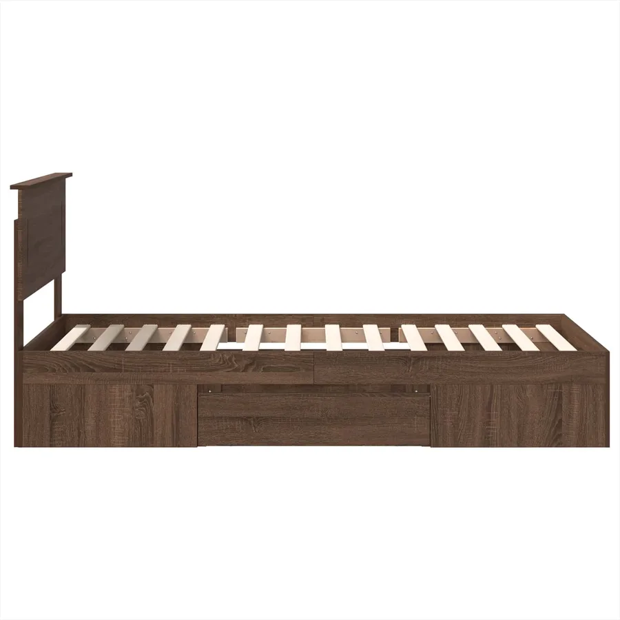 Cadre de lit Chêne brun 80 x 200 cm Bois d'ingénierie - 9