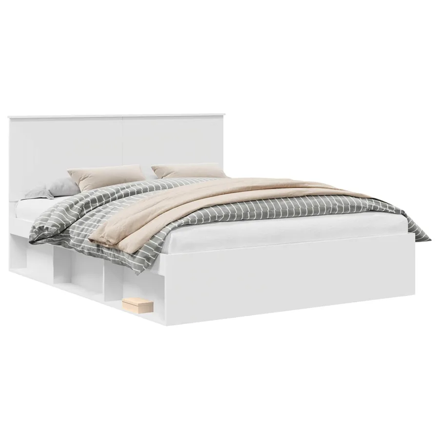 Cadre de lit Blanc 160 x 200 cm Bois de pin massif - 2