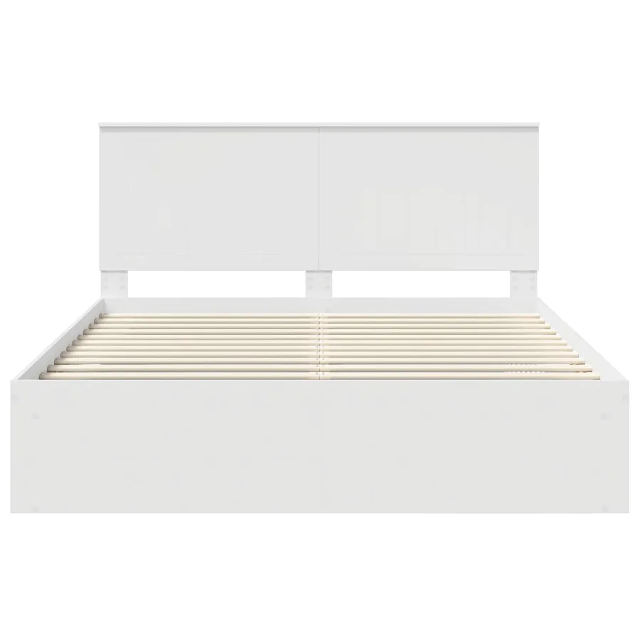 Cadre de lit Blanc 160 x 200 cm Bois de pin massif - 7
