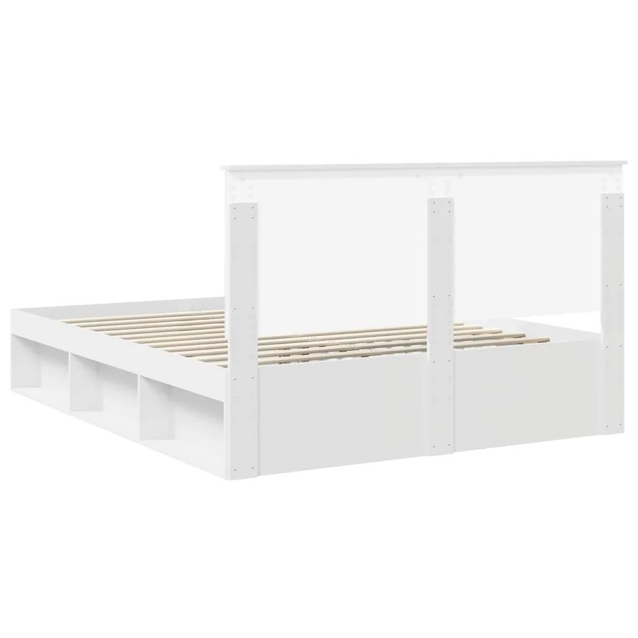 Cadre de lit Blanc 160 x 200 cm Bois de pin massif - 9