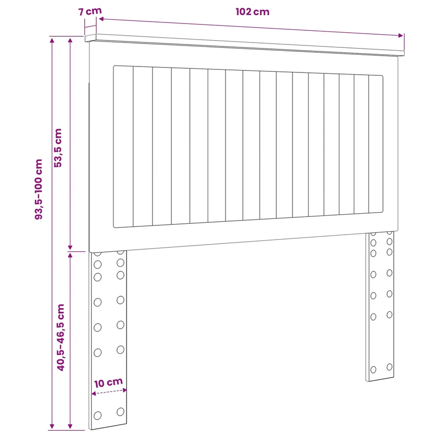 Tête de lit Chêne noir 100 cm Bois d'ingénierie - 8