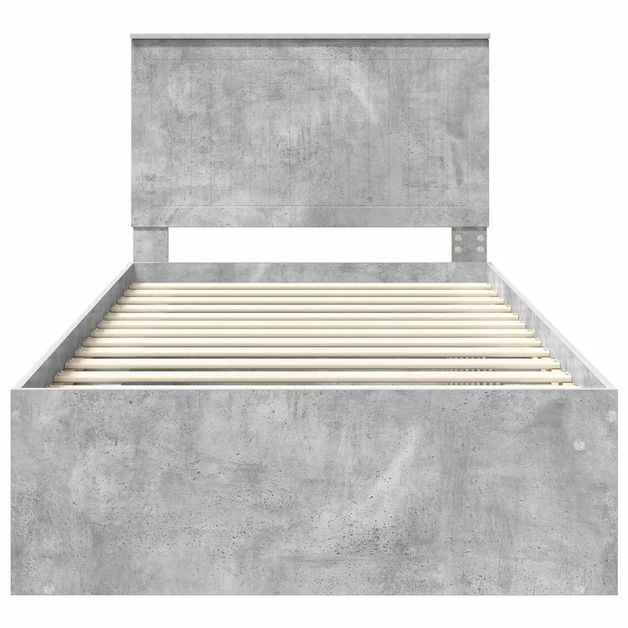 Cadre de lit Gris Béton 100 x 200 cm Bois de pin massif - 7