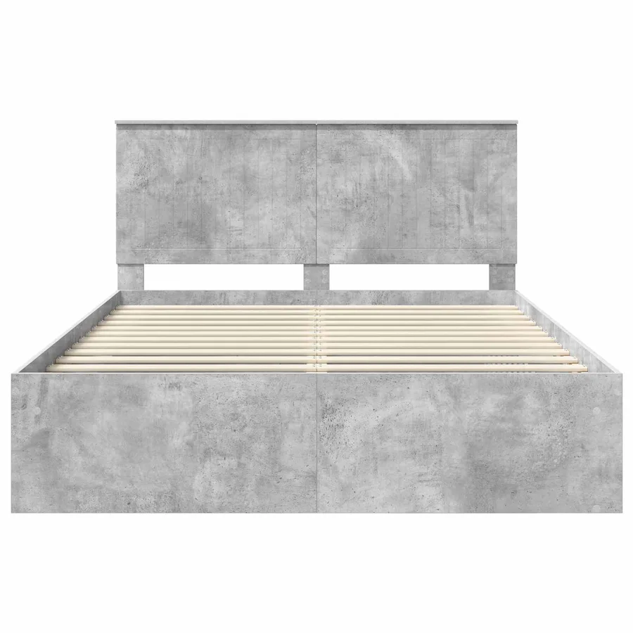 Cadre de lit Gris Béton 150 x 200 cm Bois de pin massif - 7