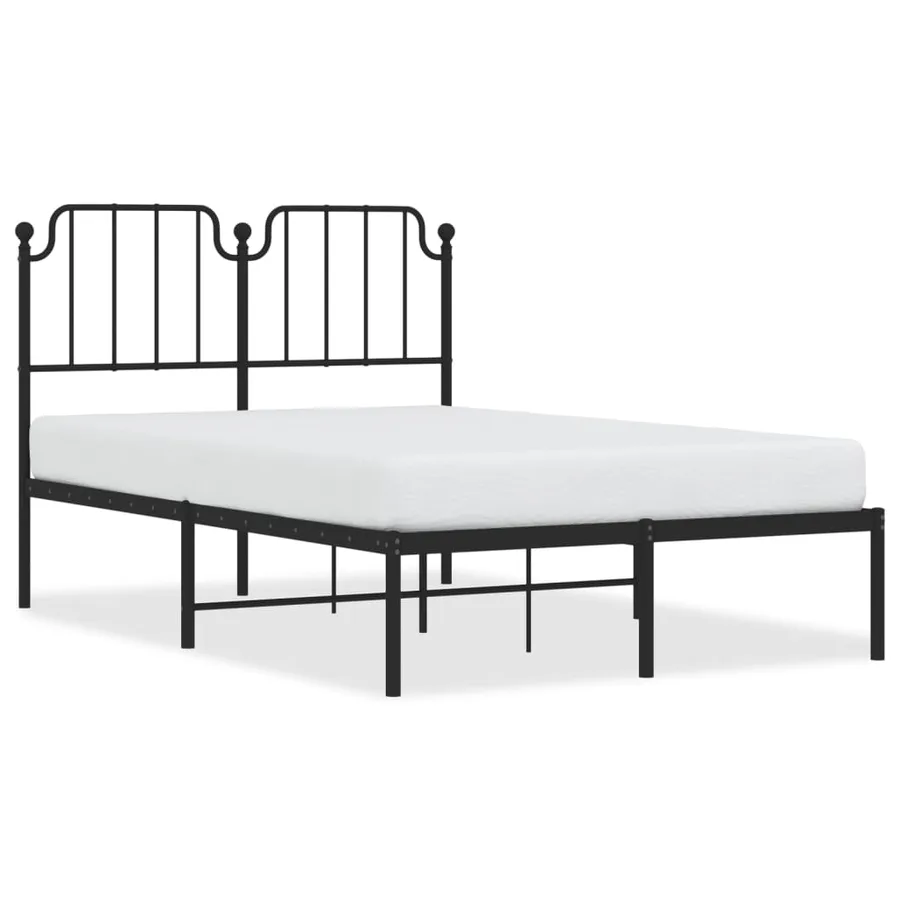 Cadre de lit métal sans matelas avec tête de lit noir 120x200cm - 2