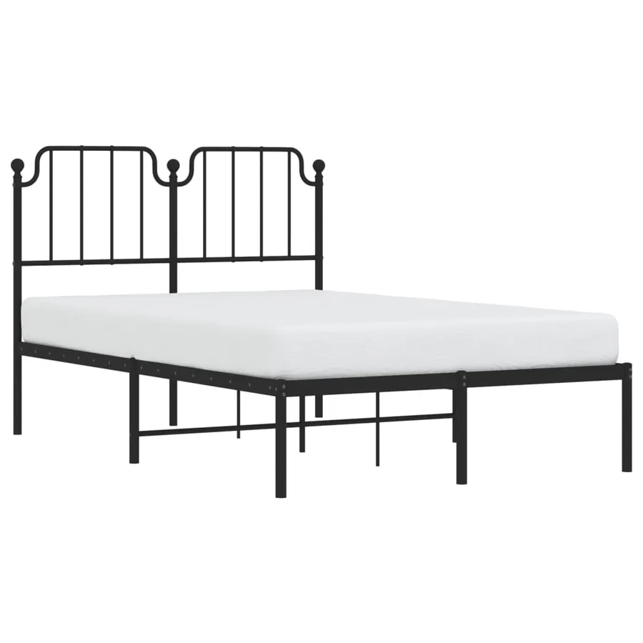 Cadre de lit métal sans matelas avec tête de lit noir 120x200cm - 3