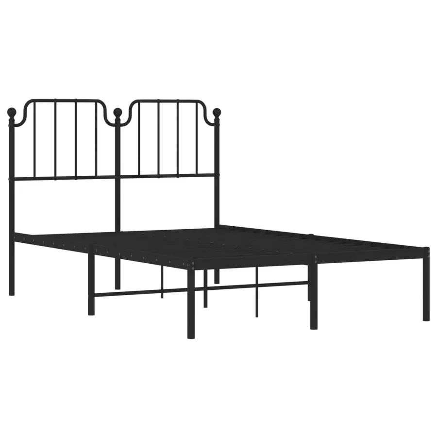 Cadre de lit métal sans matelas avec tête de lit noir 120x200cm - 4