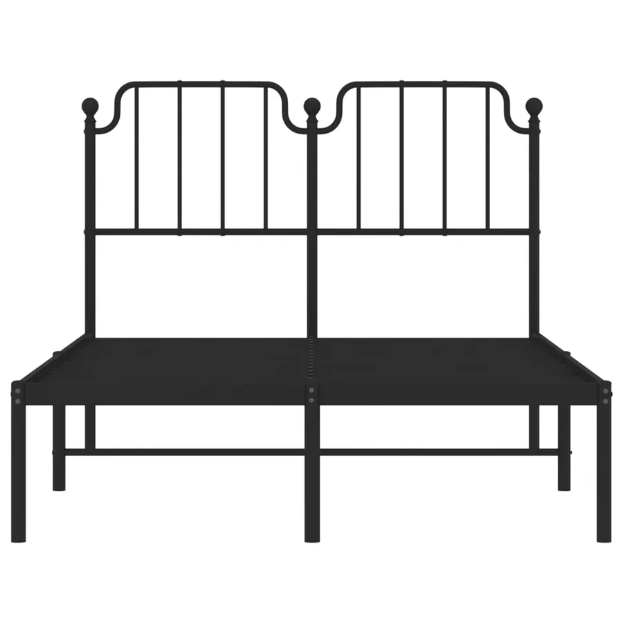 Cadre de lit métal sans matelas avec tête de lit noir 120x200cm - 5