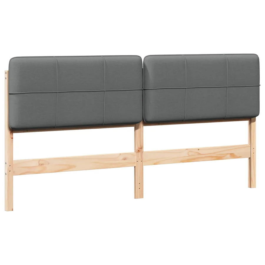 Tête de lit capitonnée Marron et gris clair 180 cm Pin massif - 2