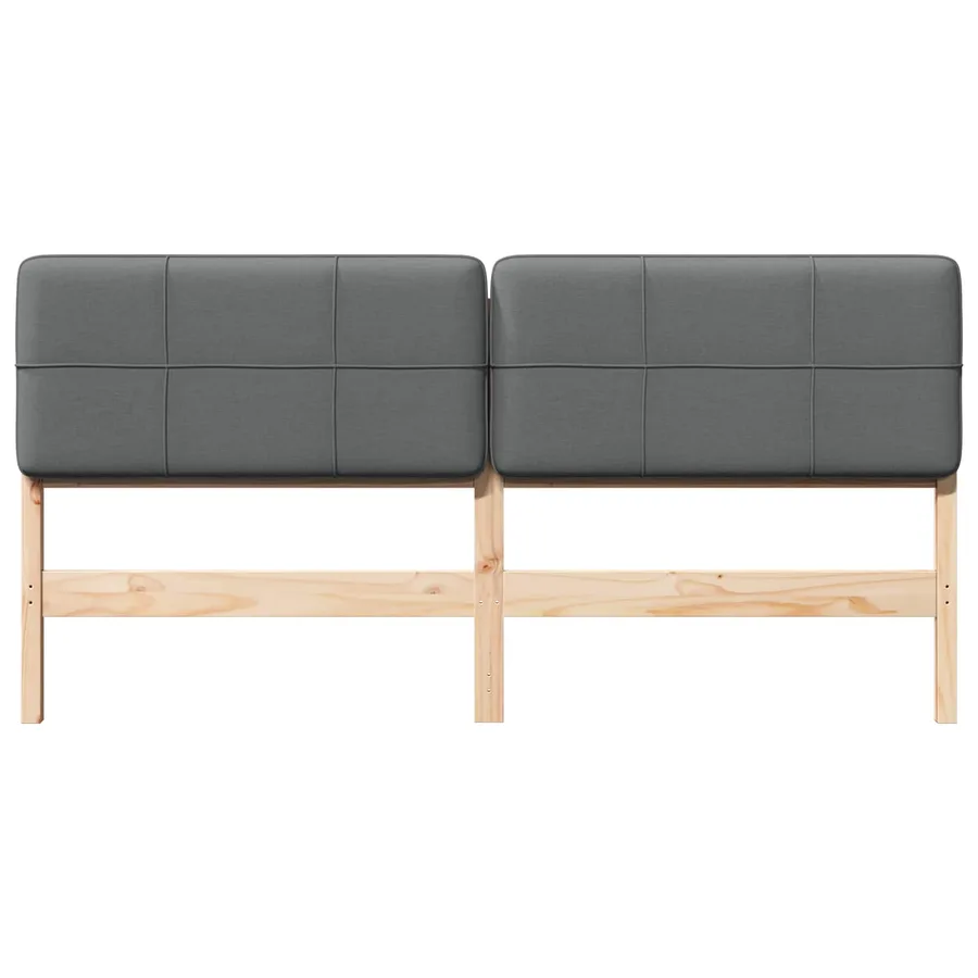 Tête de lit capitonnée Marron et gris clair 180 cm Pin massif - 4