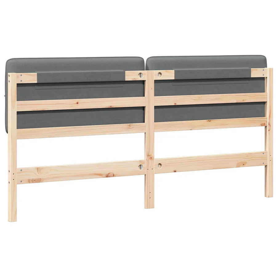 Tête de lit capitonnée Marron et gris clair 180 cm Pin massif - 6