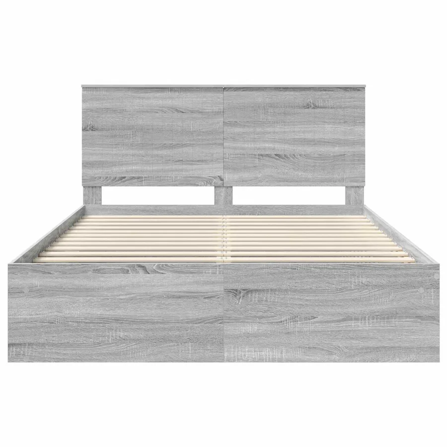 Cadre de lit Gris Sonoma 150 x 200 cm Bois de pin massif - 7