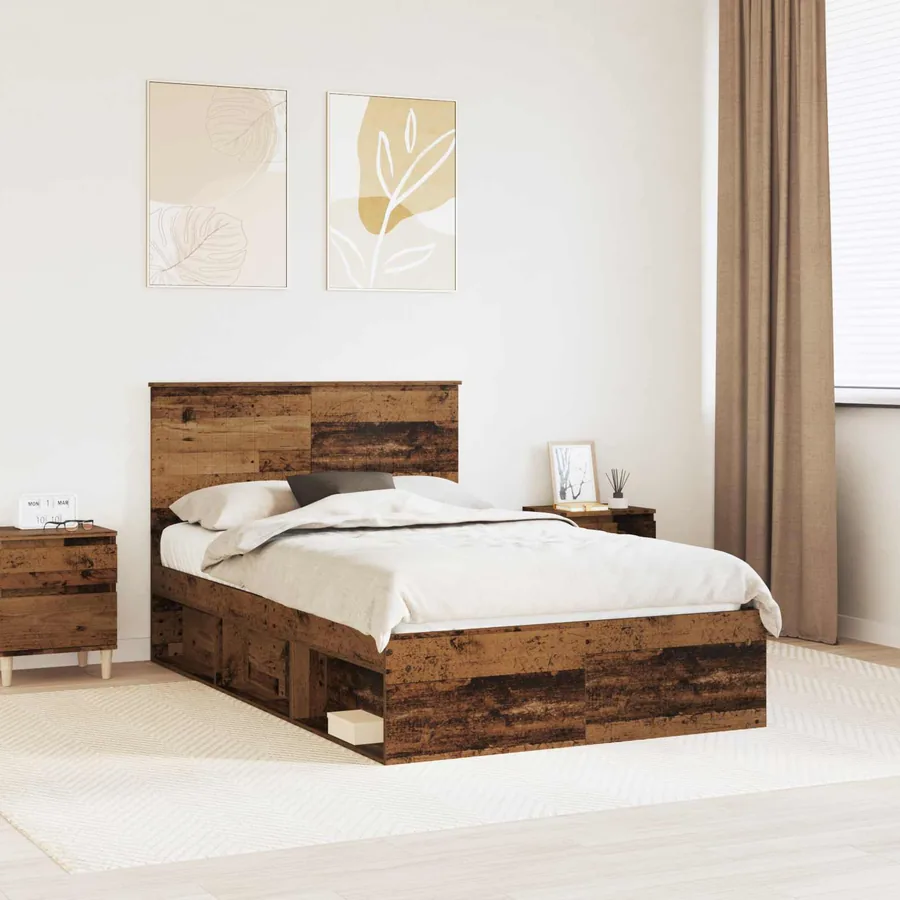 Cadre de lit Bois ancien 120 x 200 cm Bois de pin massif