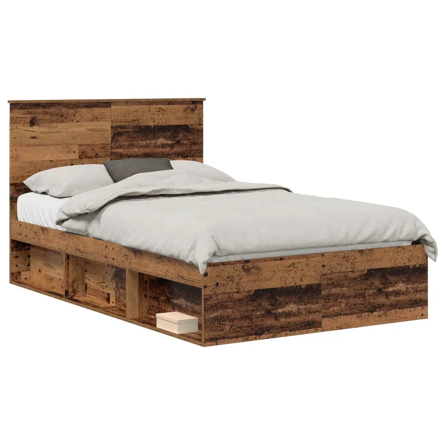 Cadre de lit Bois ancien 120 x 200 cm Bois de pin massif - 2