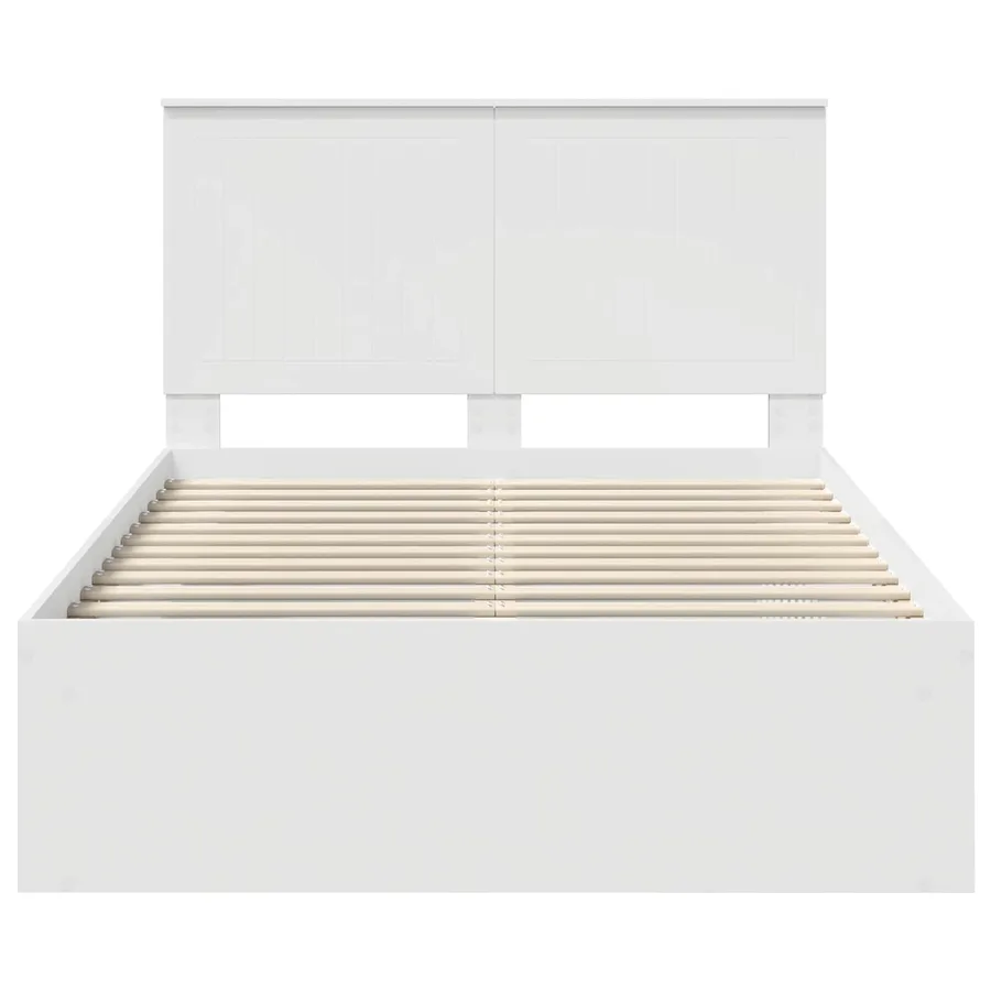 Cadre de lit Blanc 120 x 200 cm Bois de pin massif - 7