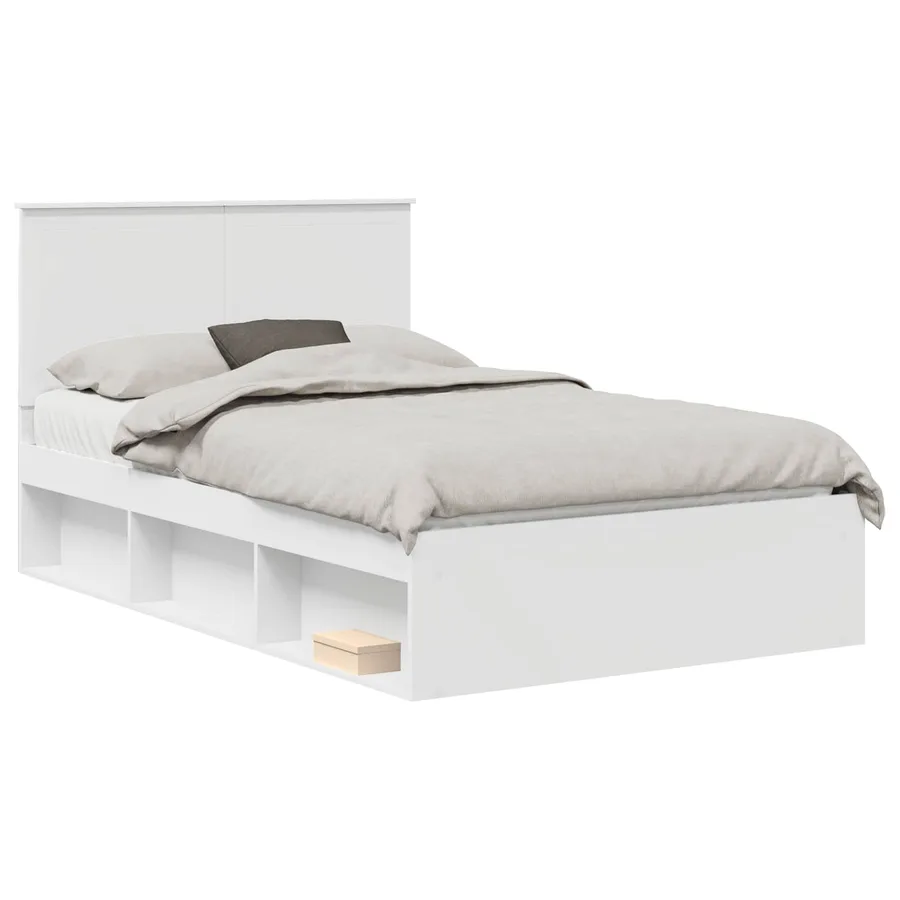 Cadre de lit Blanc 120 x 190 cm Bois de pin massif - 2