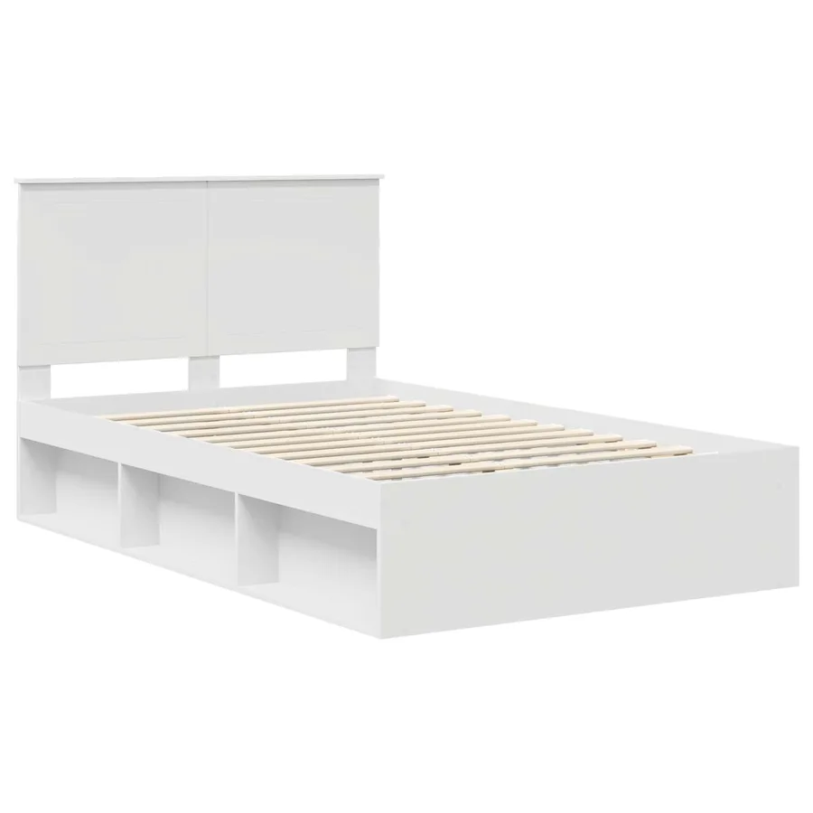 Cadre de lit Blanc 120 x 190 cm Bois de pin massif - 4