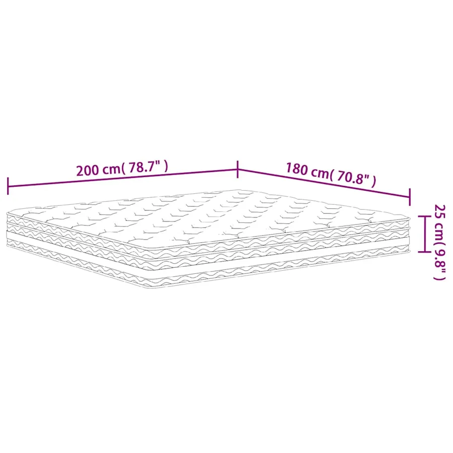 Matelas à ressorts ensachés moyen 180x200 cm - 9