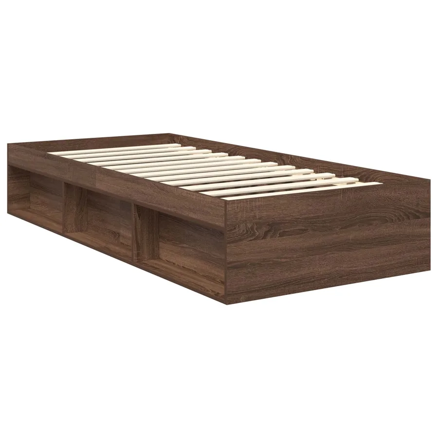 Cadre de lit Chêne brun 90 x 190 cm Bois de pin massif - 5