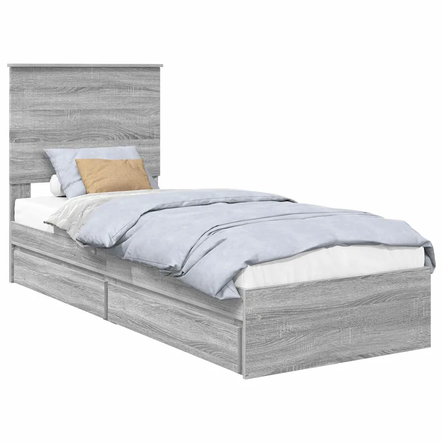 Lit de Rangement Gris Sonoma 75 x 190 cm Bois d'ingénierie - 2