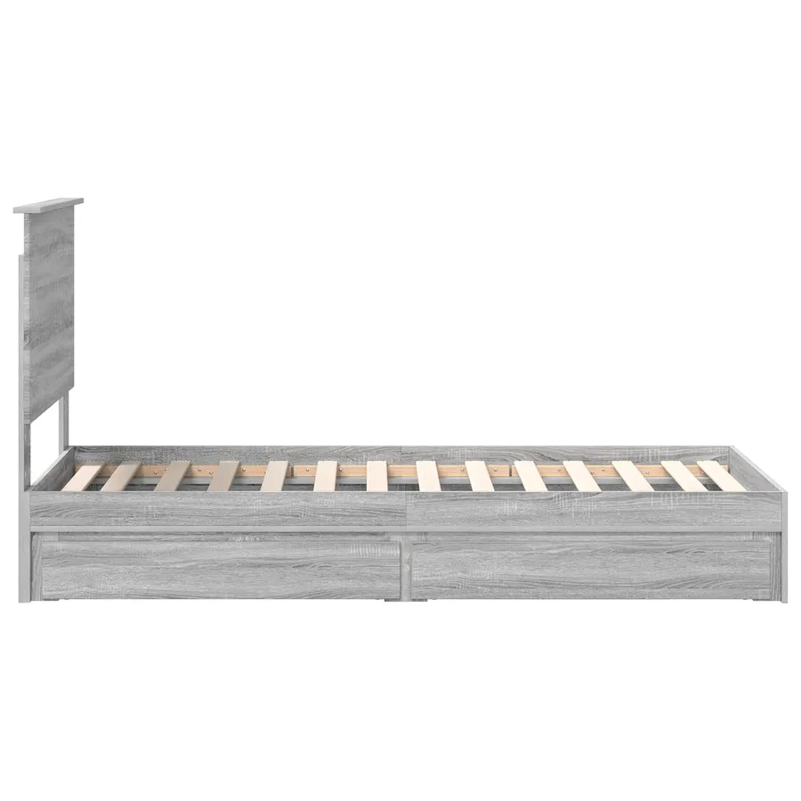 Lit de Rangement Gris Sonoma 75 x 190 cm Bois d'ingénierie - 9