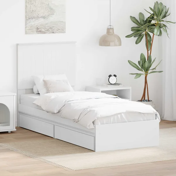 Lit de Rangement Blanc 75 x 190 cm Bois d'ingénierie
