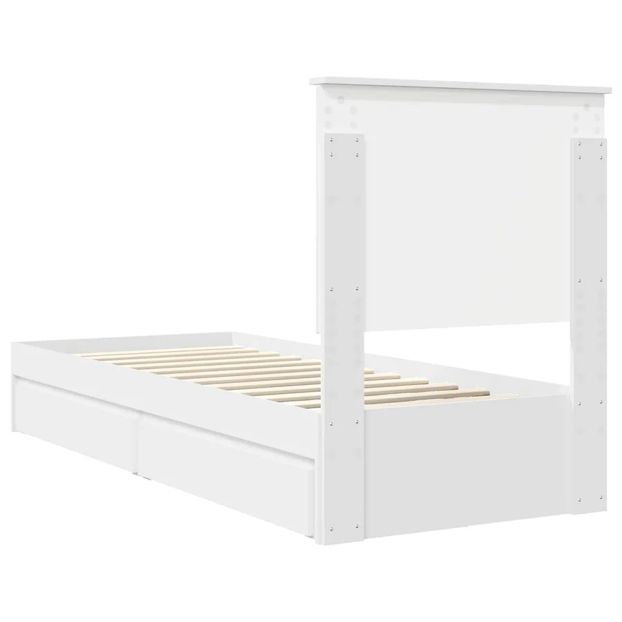 Lit de Rangement Blanc 75 x 190 cm Bois d'ingénierie - 10