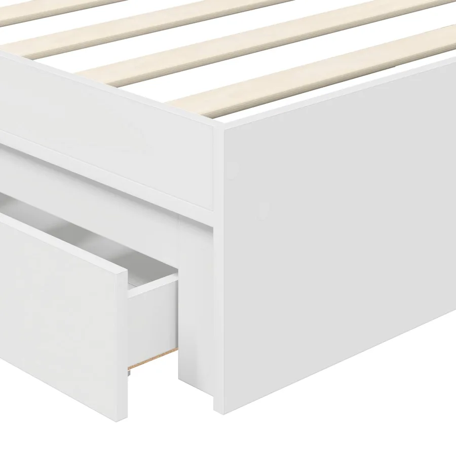 Lit de Rangement Blanc 75 x 190 cm Bois d'ingénierie - 11