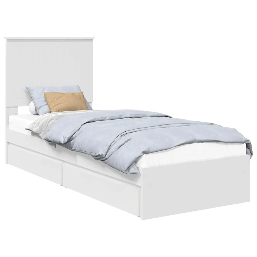Lit de Rangement Blanc 75 x 190 cm Bois d'ingénierie - 2