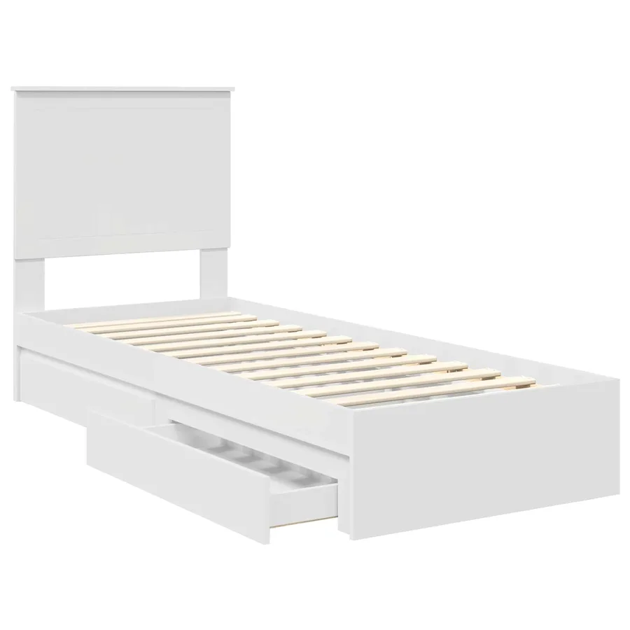 Lit de Rangement Blanc 75 x 190 cm Bois d'ingénierie - 5