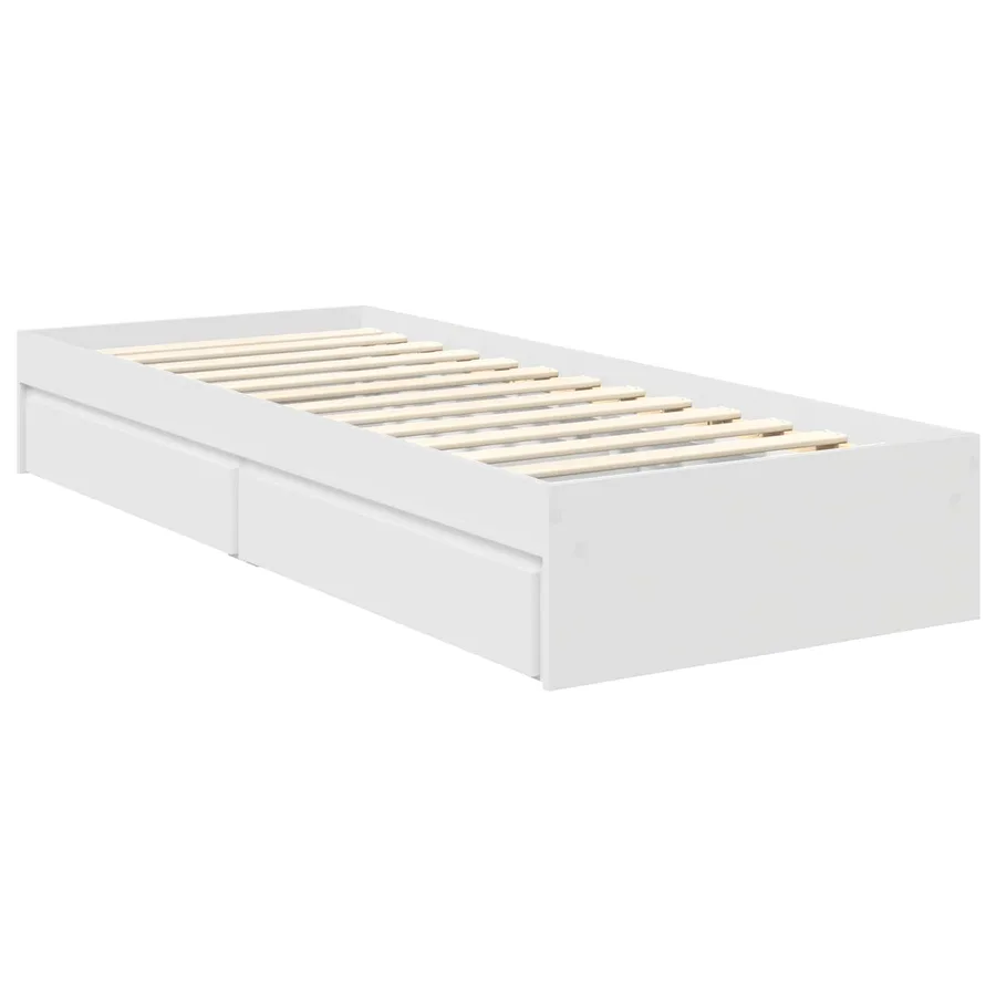 Lit de Rangement Blanc 75 x 190 cm Bois d'ingénierie - 6