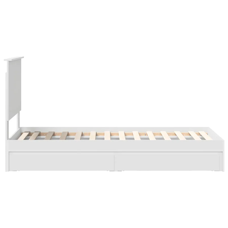Lit de Rangement Blanc 75 x 190 cm Bois d'ingénierie - 9
