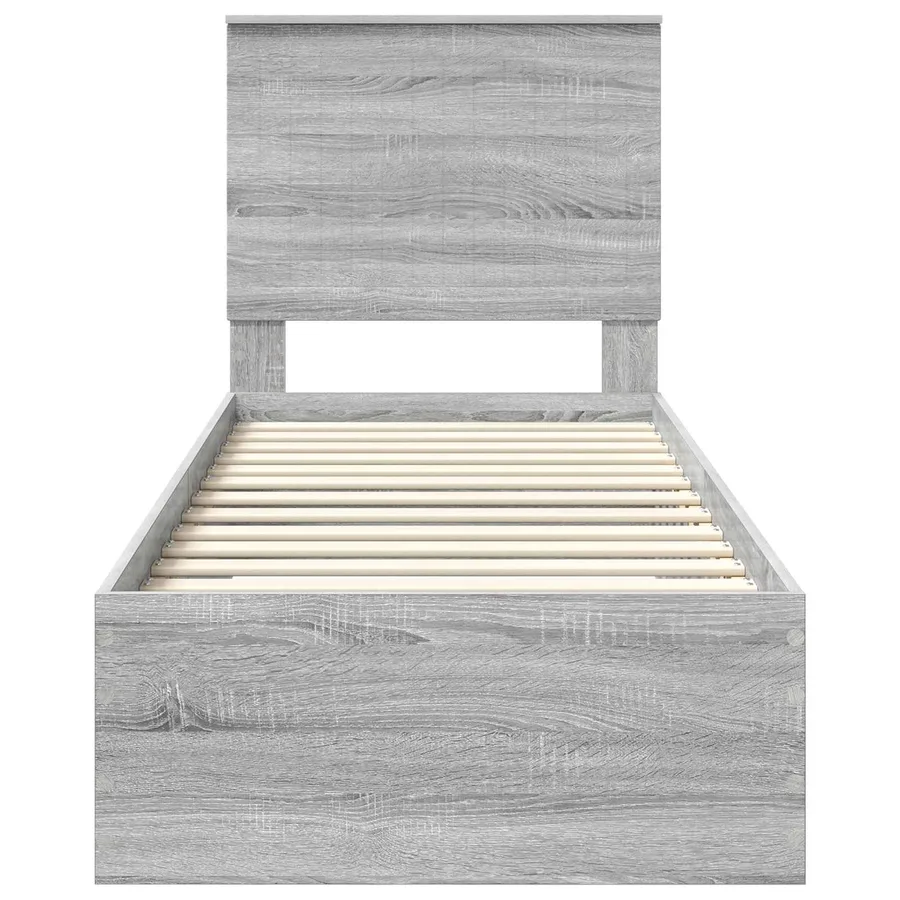 Cadre de lit avec tête de lit Sonoma Gris et Argent 70 x 190 cm - 7