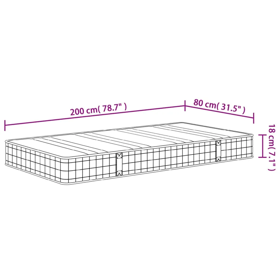 Matelas à ressorts bonnell moyen 80x200 cm - 9