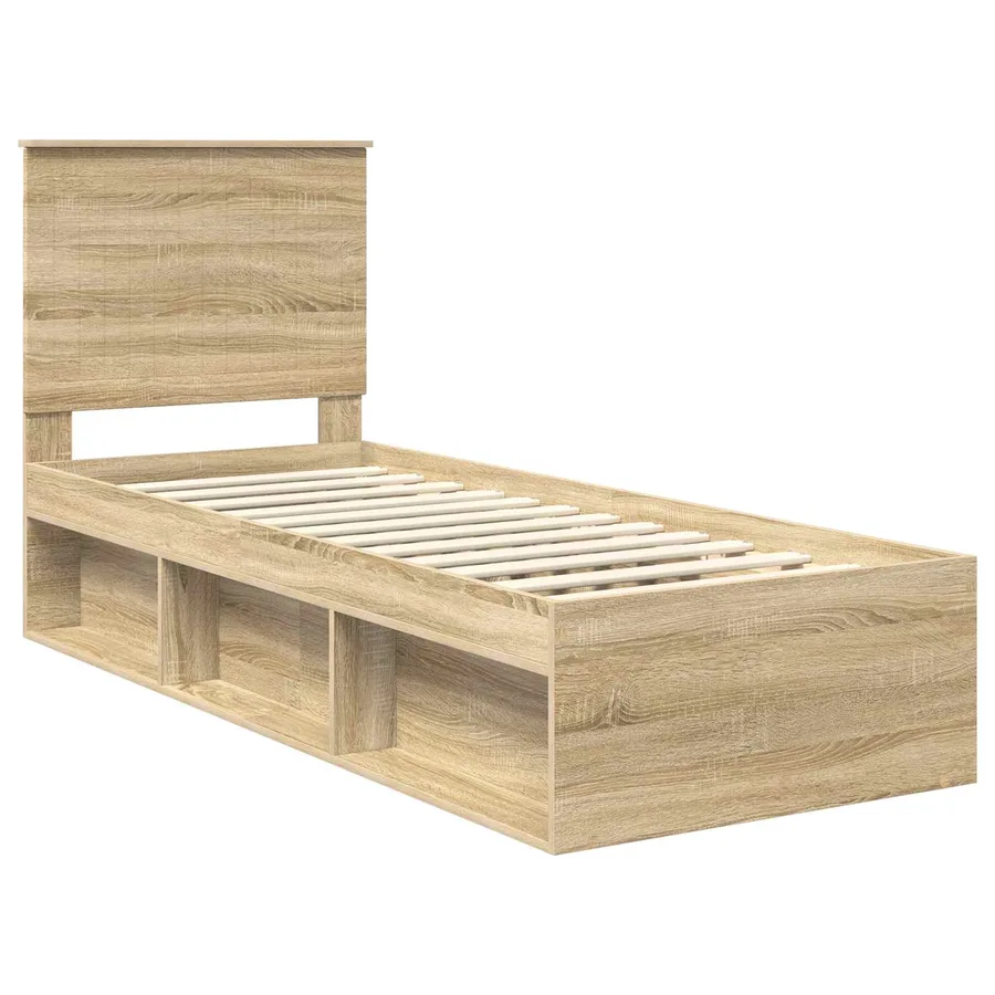 Cadre de lit Chêne Sonoma 75 x 190 cm Bois de pin massif - 4