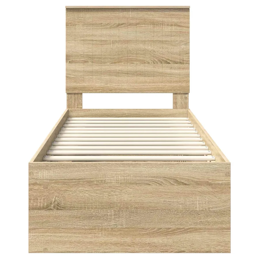 Cadre de lit Chêne Sonoma 75 x 190 cm Bois de pin massif - 7